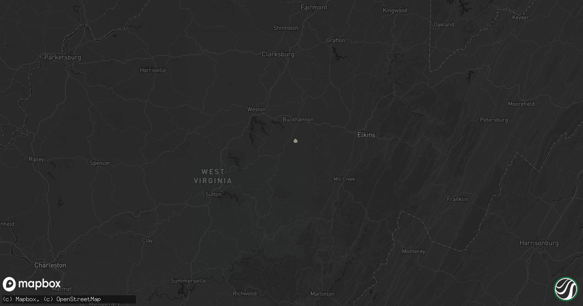 Hail map in French Creek, WV on August 5, 2026