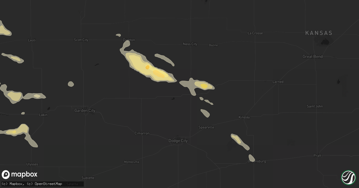 Hail map in Jetmore, KS on August 5, 2026
