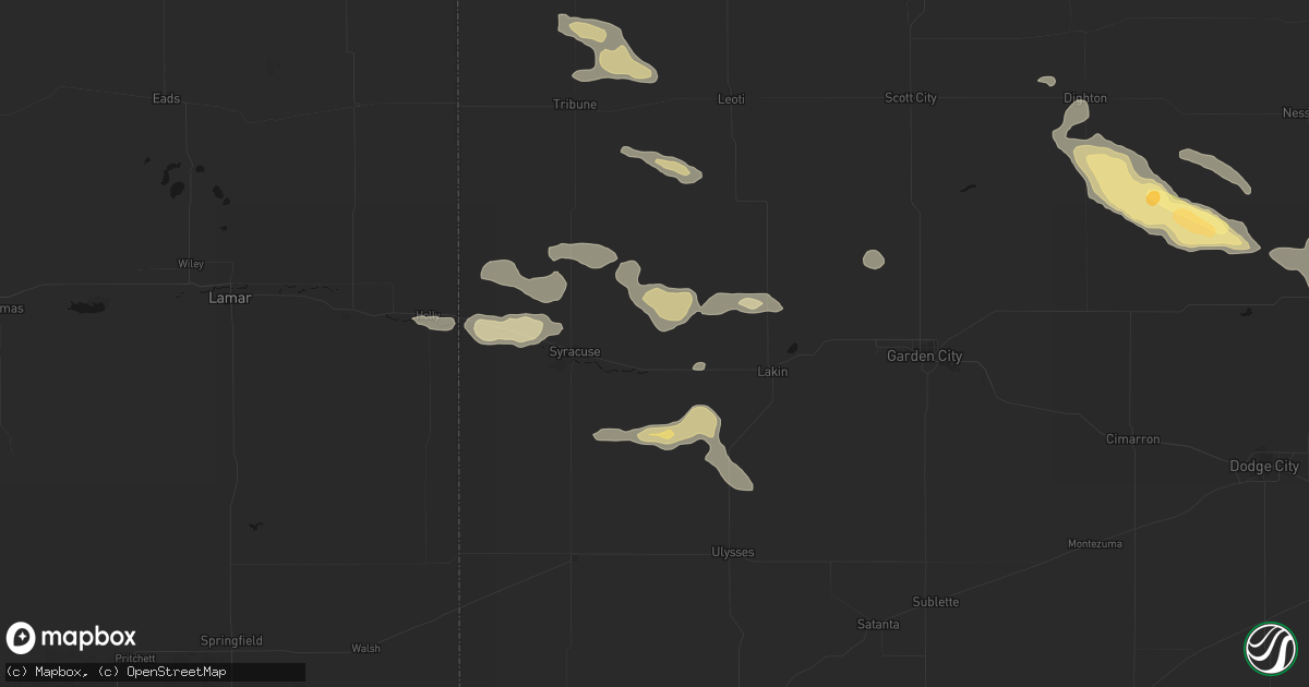Hail map in Kendall, KS on August 5, 2026