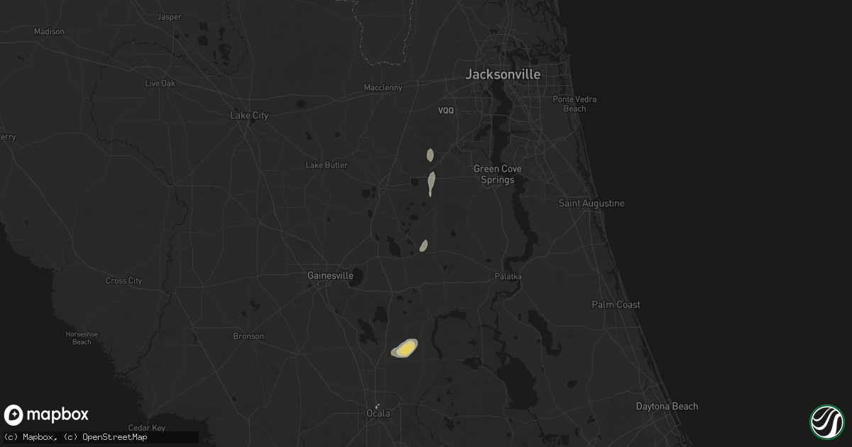 Hail map in Keystone Heights, FL on August 5, 2026