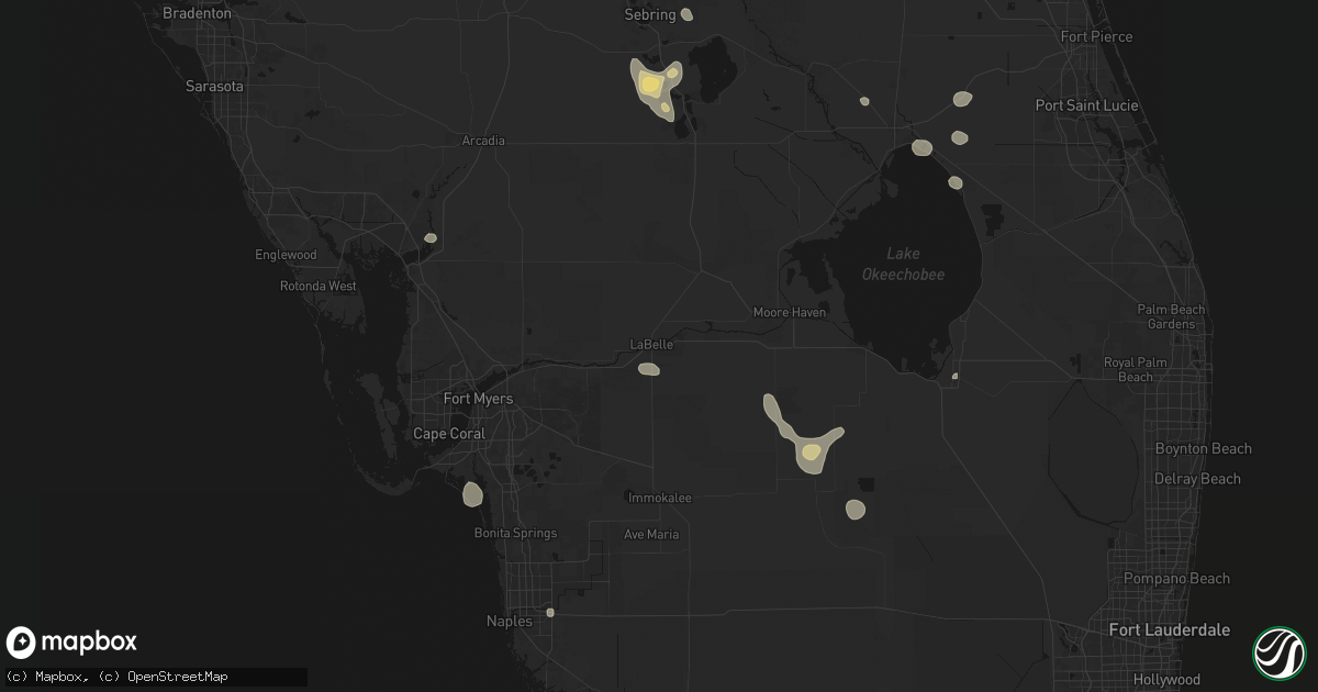 Hail map in Labelle, FL on August 5, 2026