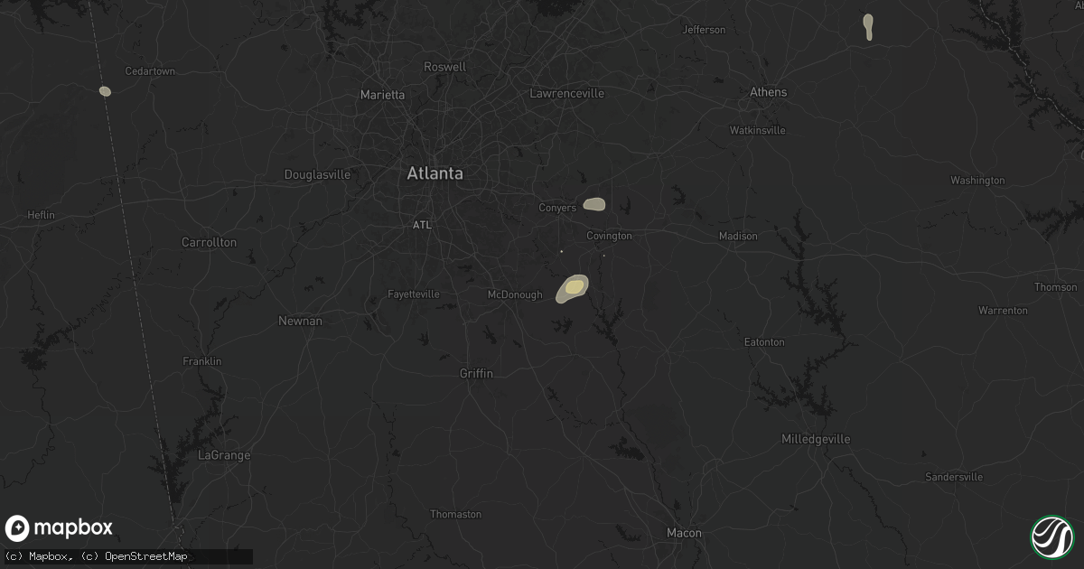 Hail map in Mcdonough, GA on August 5, 2026