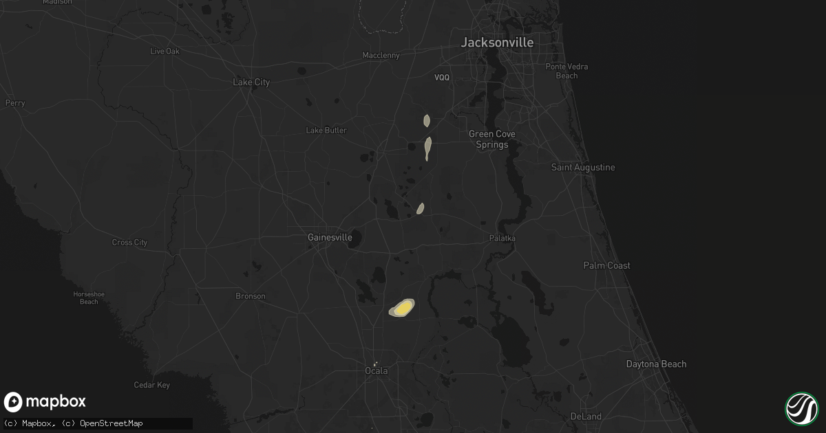 Hail map in Melrose, FL on August 5, 2026