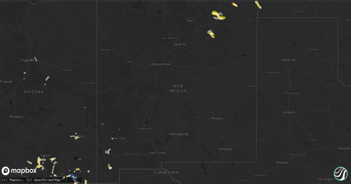 Hail map in New Mexico on August 5, 2026
