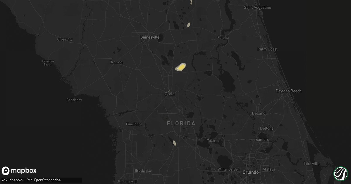 Hail map in Ocala, FL on August 5, 2026
