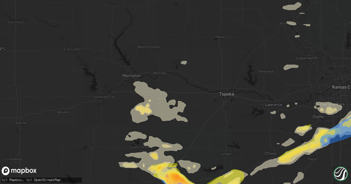 Hail map in Paxico, KS on August 5, 2026