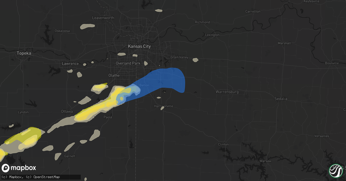 Hail map in Pleasant Hill, MO on August 5, 2026