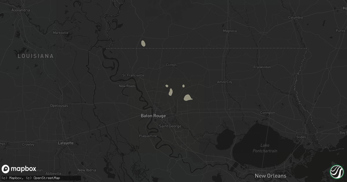 Hail map in Pride, LA on August 5, 2026