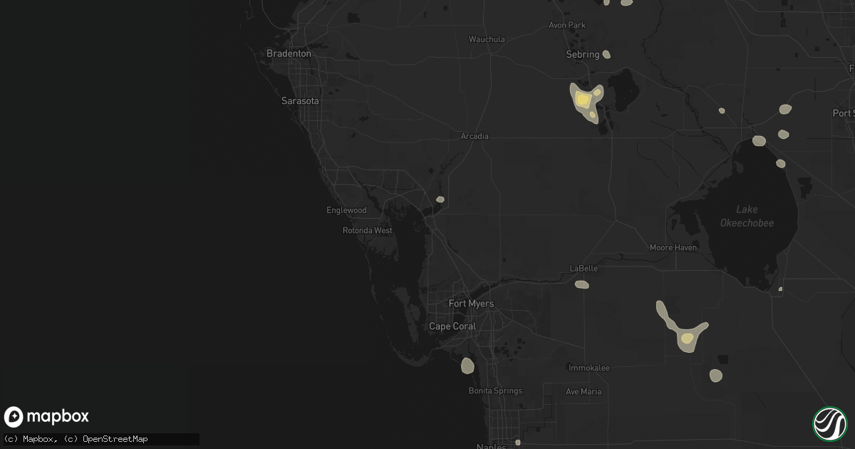 Hail map in Punta Gorda, FL on August 5, 2026