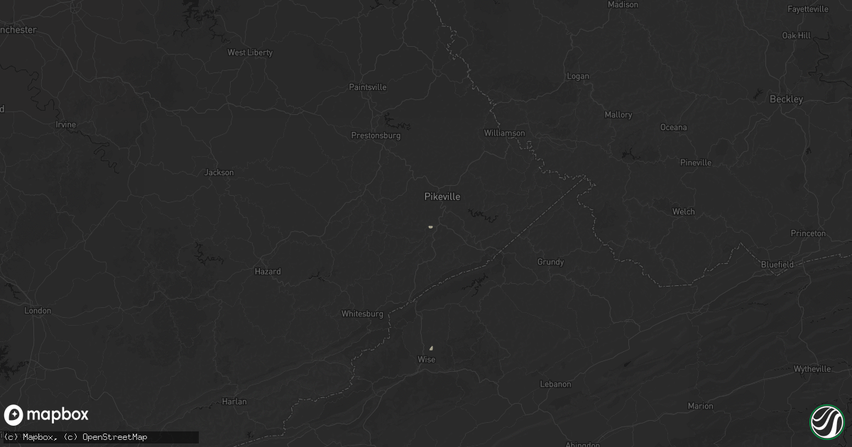 Hail map in Robinson Creek, KY on August 5, 2026