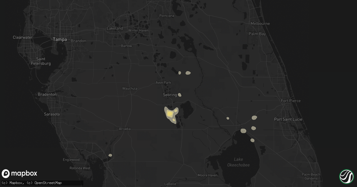 Hail map in Sebring, FL on August 5, 2026