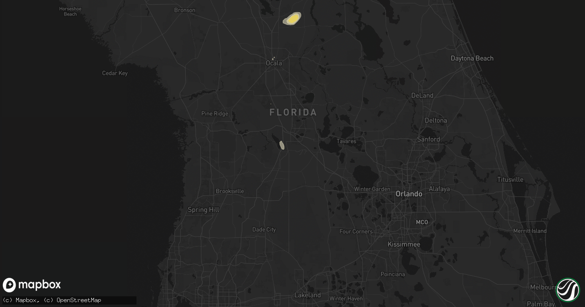 Hail map in Sumterville, FL on August 5, 2026