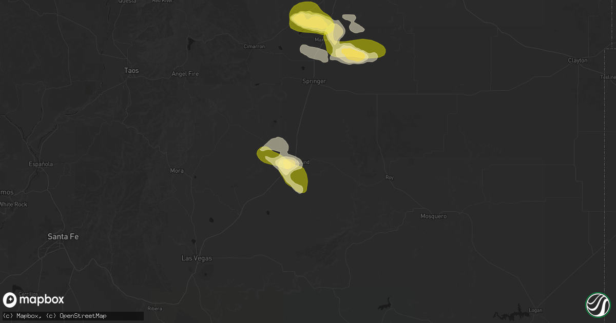 Hail map in Wagon Mound, NM on August 5, 2026