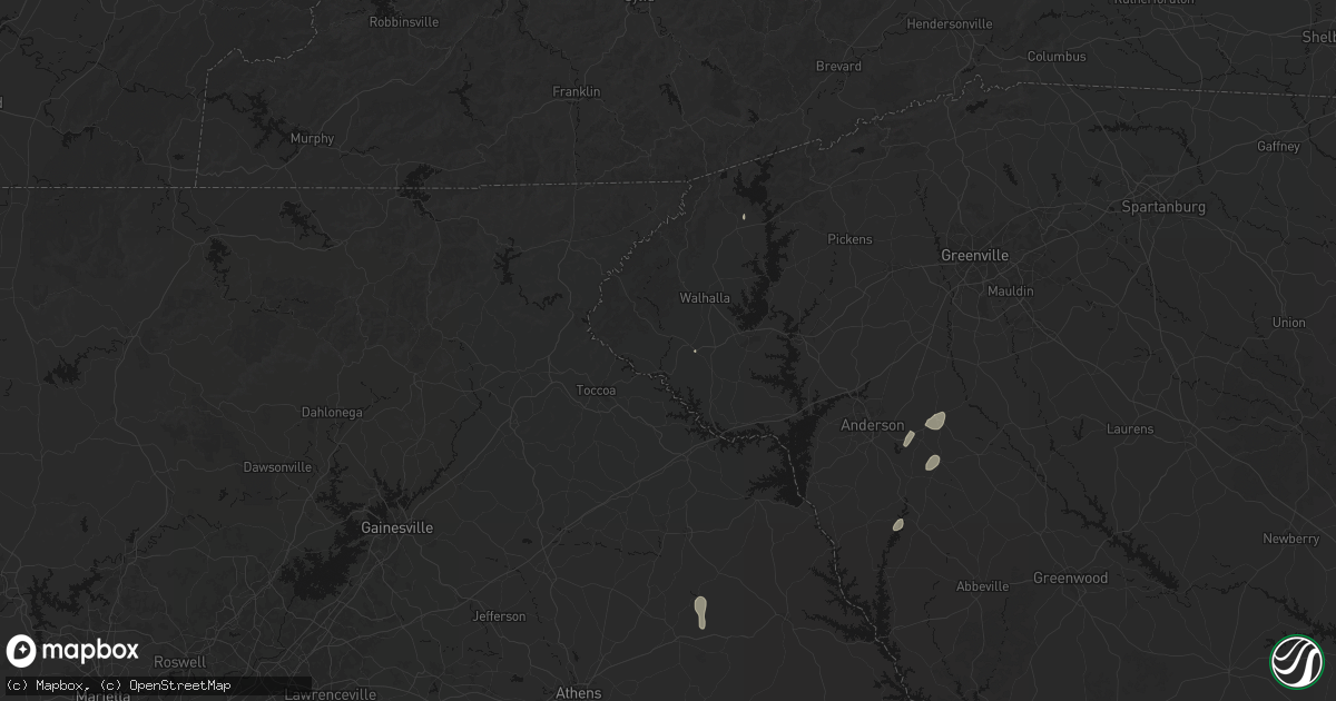 Hail map in Westminster, SC on August 5, 2026