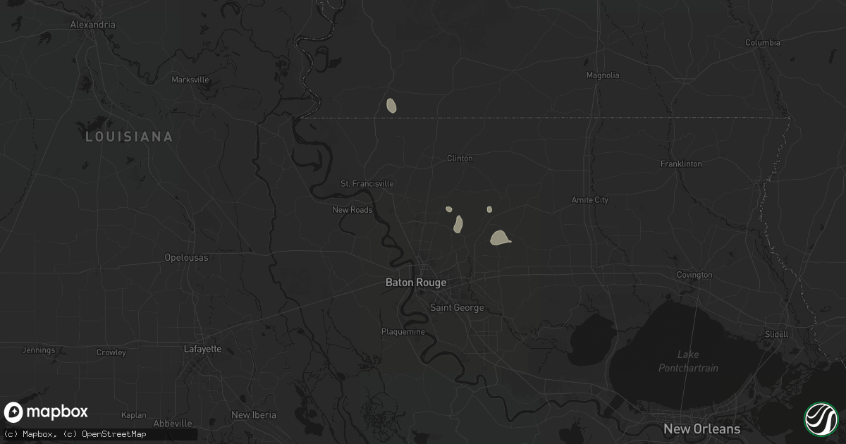 Hail map in Zachary, LA on August 5, 2026