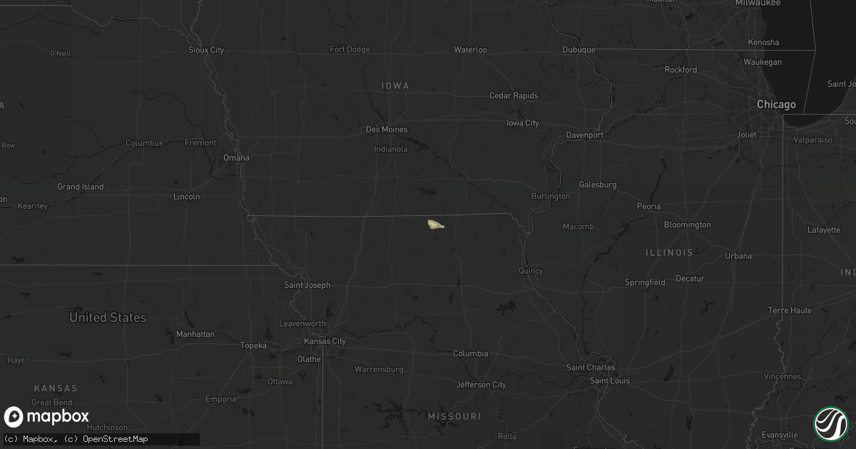 Hail map on August 5, 2026
