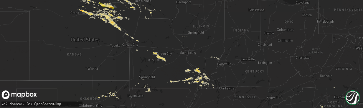 Hail map in Georgia on August 6, 2011