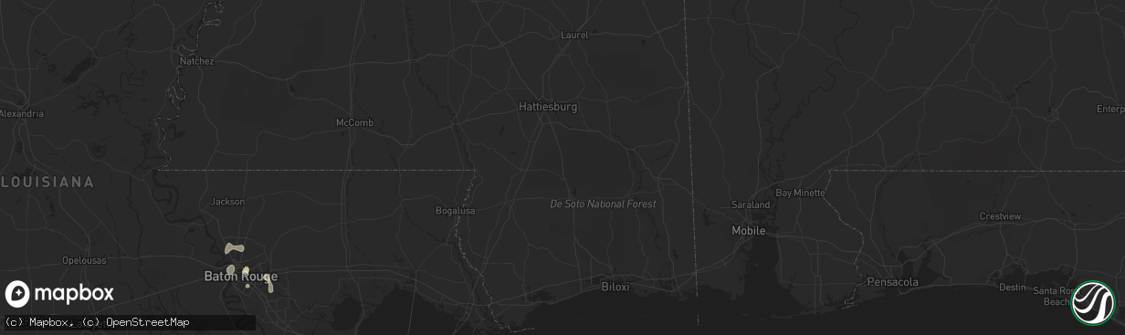 Hail map in Baton Rouge, LA on August 6, 2012