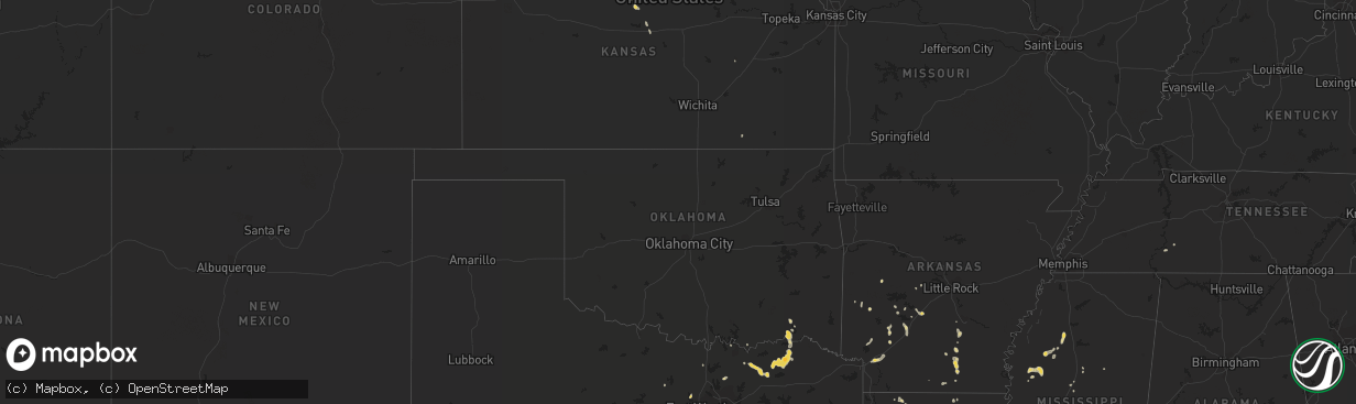 Hail map on August 6, 2012