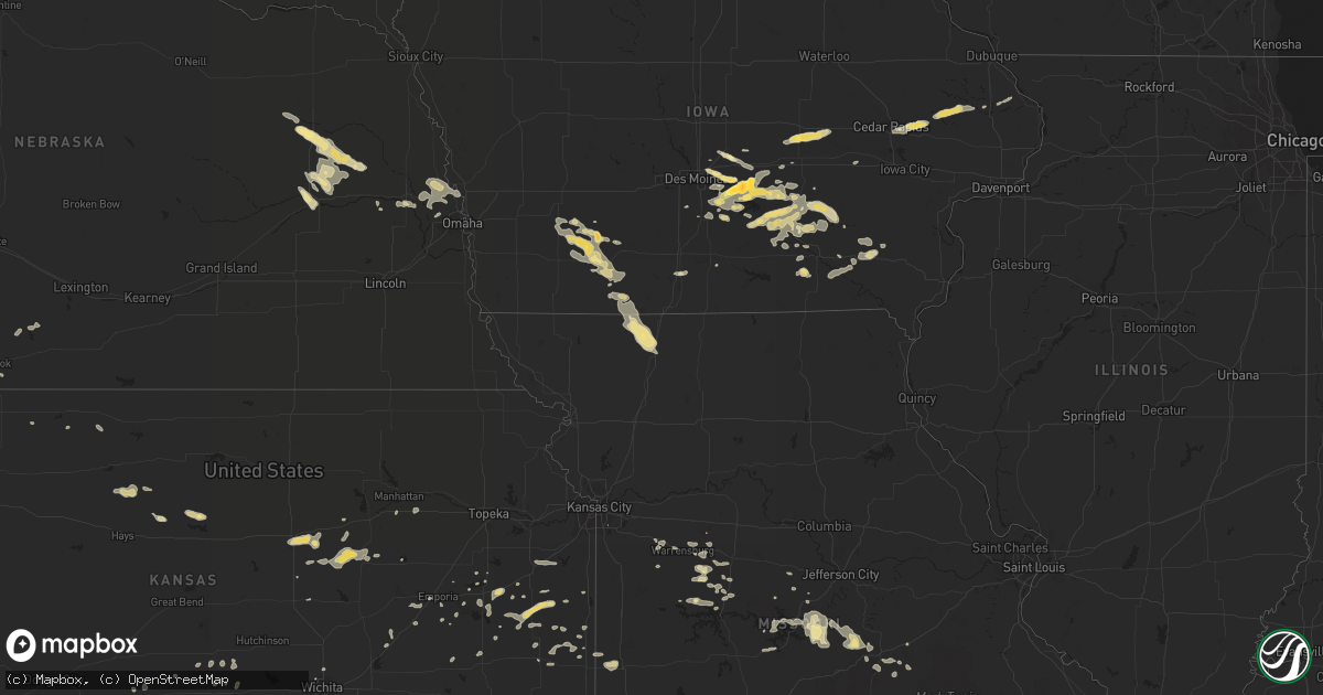 Hail map in Kansas on August 6, 2013