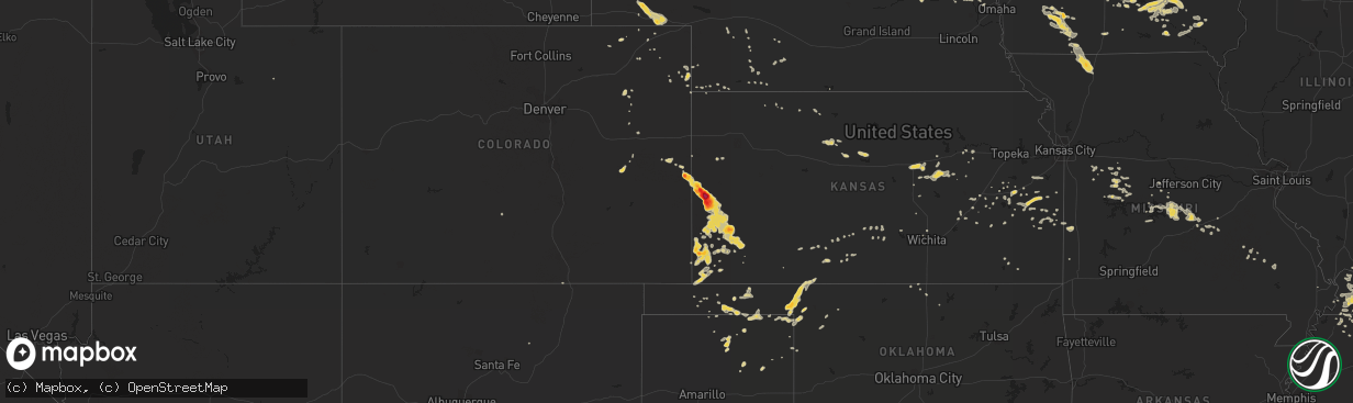 Hail map on August 6, 2013