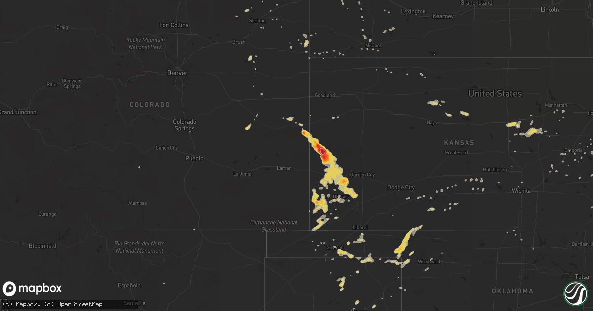Hail map on August 6, 2013