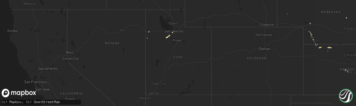 Hail map in Utah on August 6, 2014