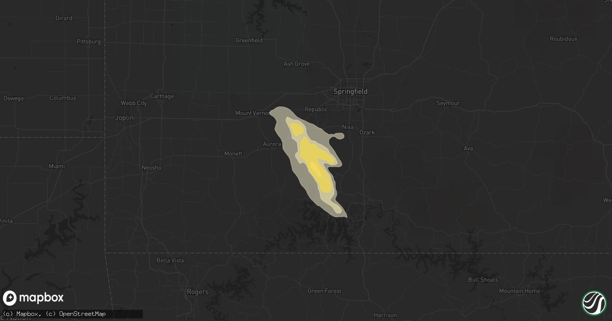 Hail map in Crane, MO on August 6, 2015