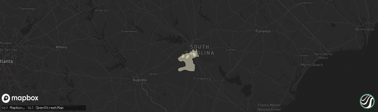 Hail map in Gaston, SC on August 6, 2015