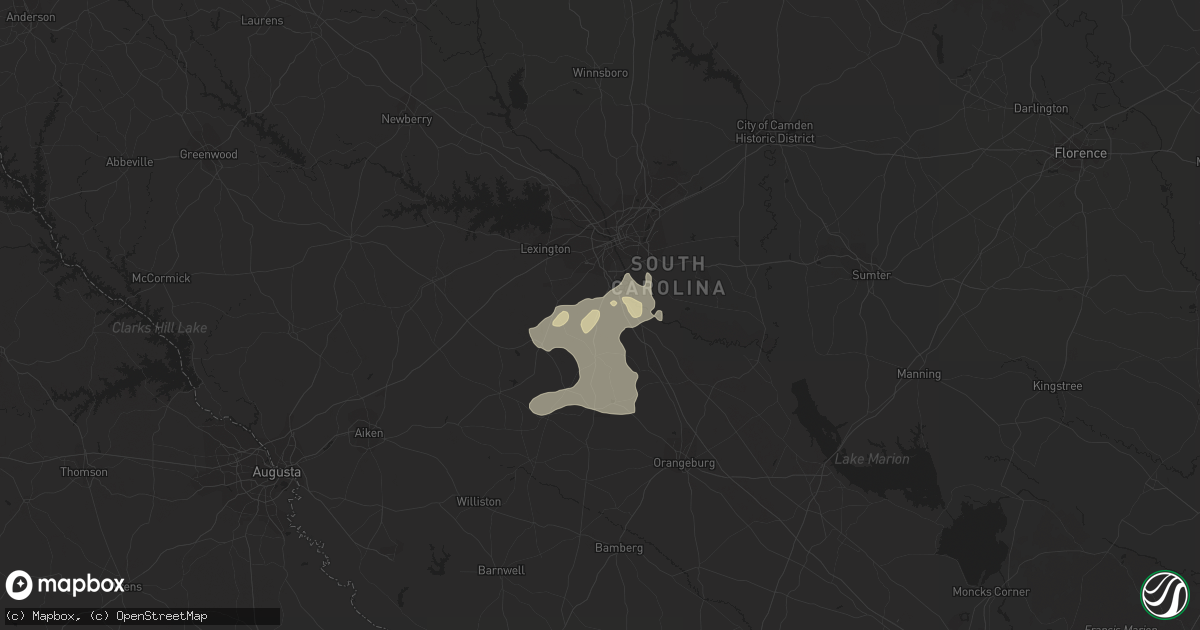 Hail map in Gaston, SC on August 6, 2015