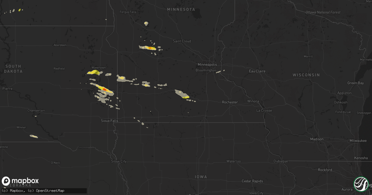 Hail map on August 6, 2015