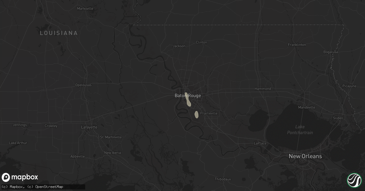 Hail map in Baton Rouge, LA on August 6, 2016