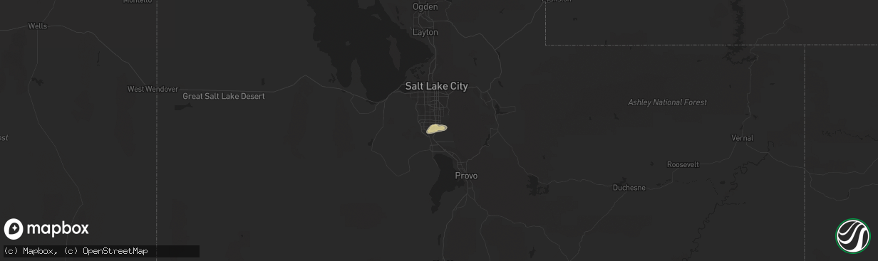 Hail map in Draper, UT on August 6, 2016