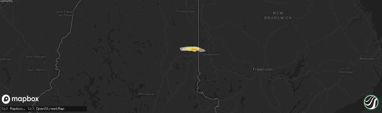 Hail map in Houlton, ME on August 6, 2016