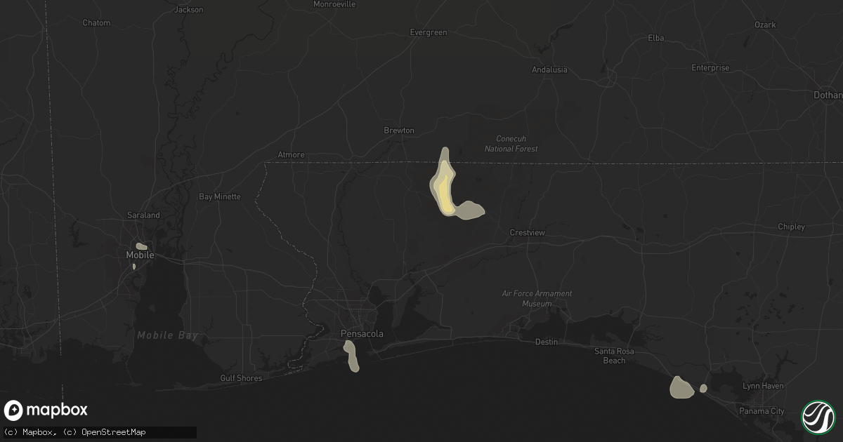Hail map in Milton, FL on August 6, 2016