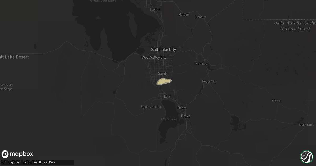 Hail map in Riverton, UT on August 6, 2016