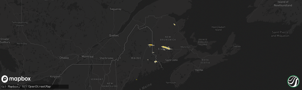 Hail map on August 6, 2016