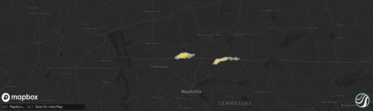 Hail map in Adairville, KY on August 6, 2017