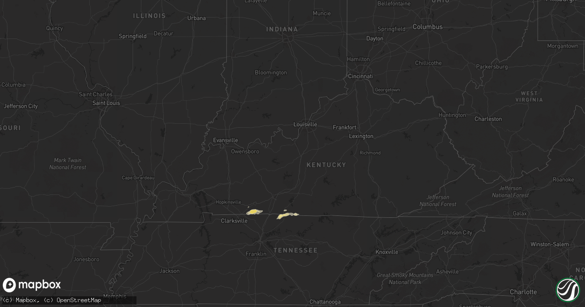 Hail map in Kentucky on August 6, 2017