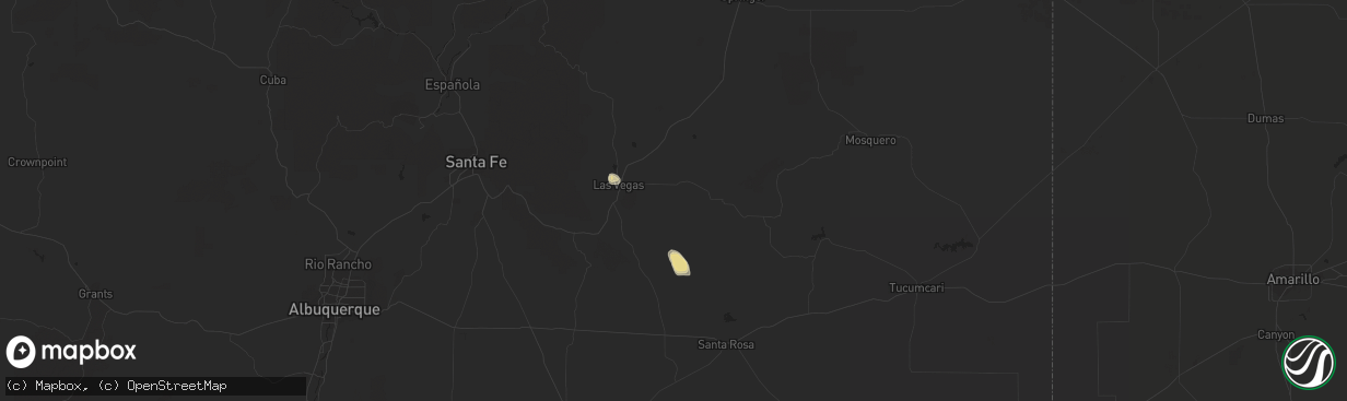 Hail map in Las Vegas, NM on August 6, 2017
