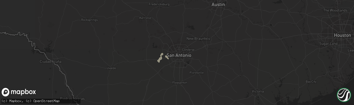 Hail map in San Antonio, TX on August 6, 2017