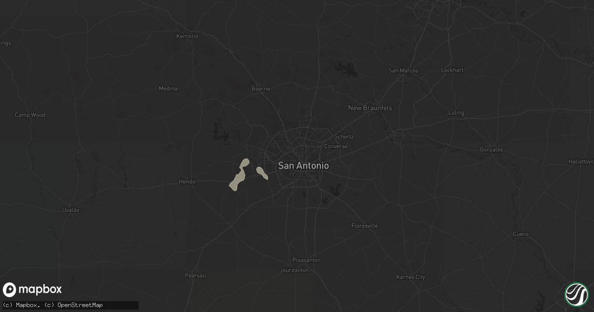 Hail map in San Antonio, TX on August 6, 2017