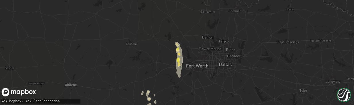 Hail map in Springtown, TX on August 6, 2017