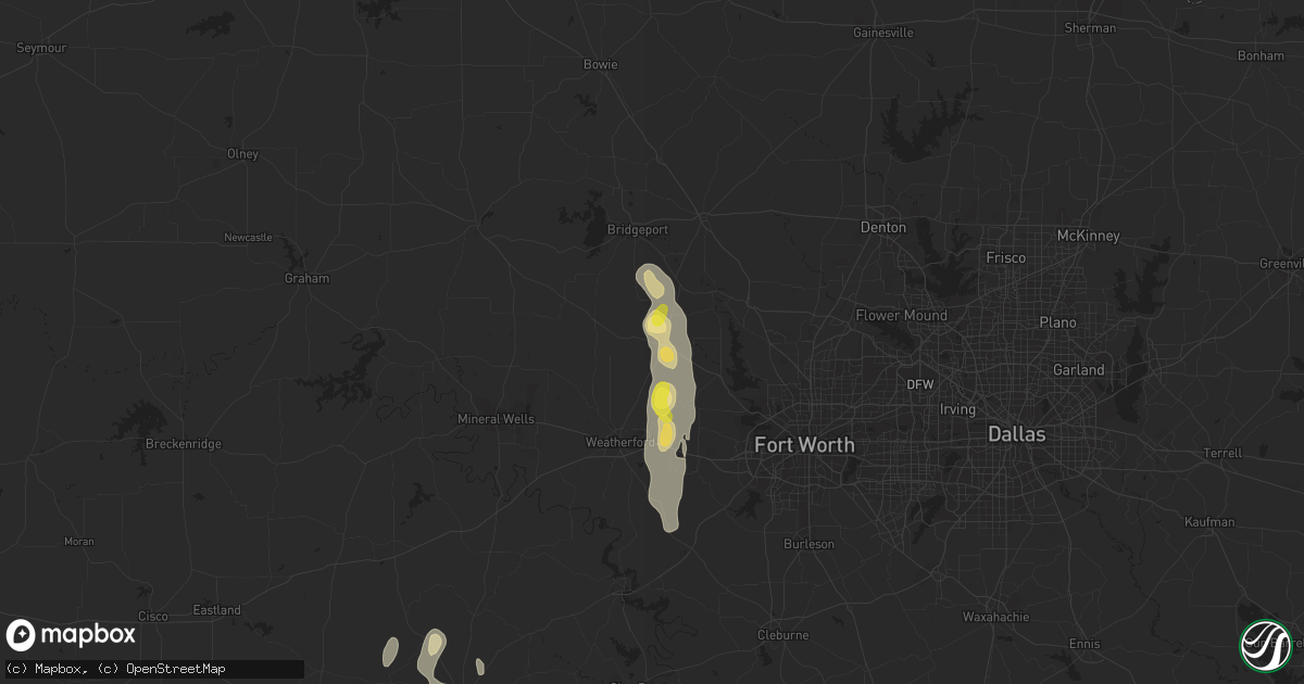 Hail map in Springtown, TX on August 6, 2017