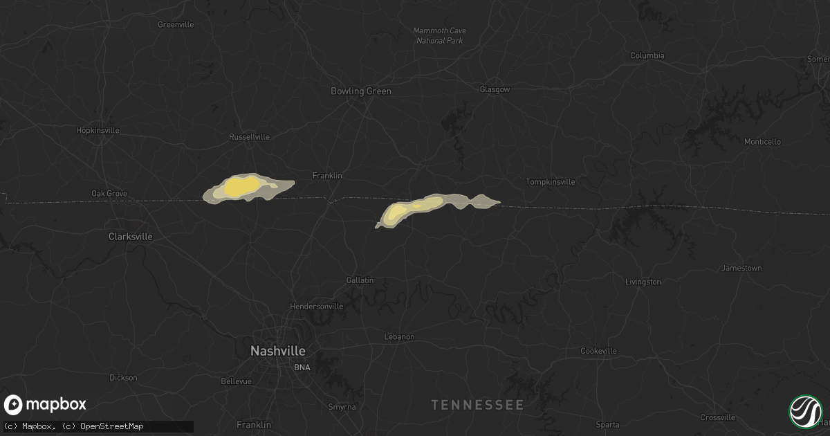 Hail map in Westmoreland, TN on August 6, 2017