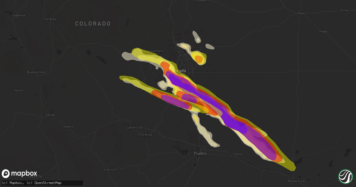 Hail map in Colorado Springs, CO on August 6, 2018