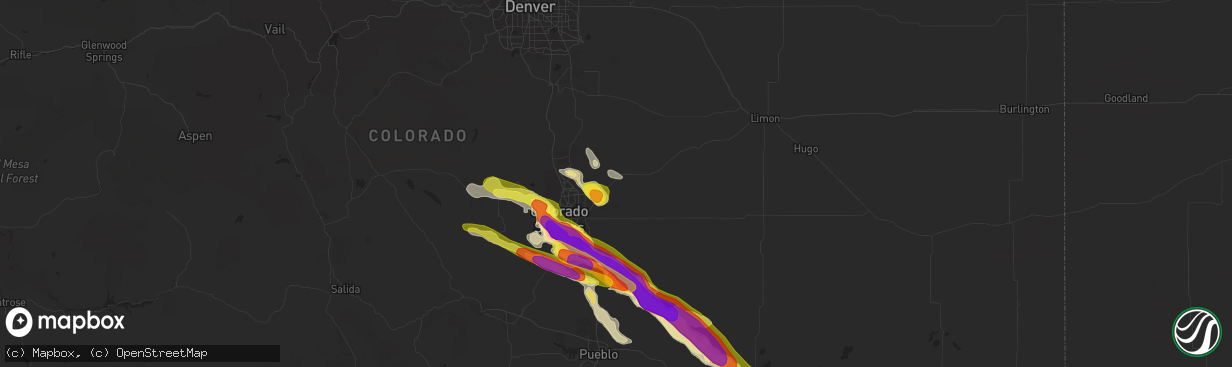 Hail map in Peyton, CO on August 6, 2018