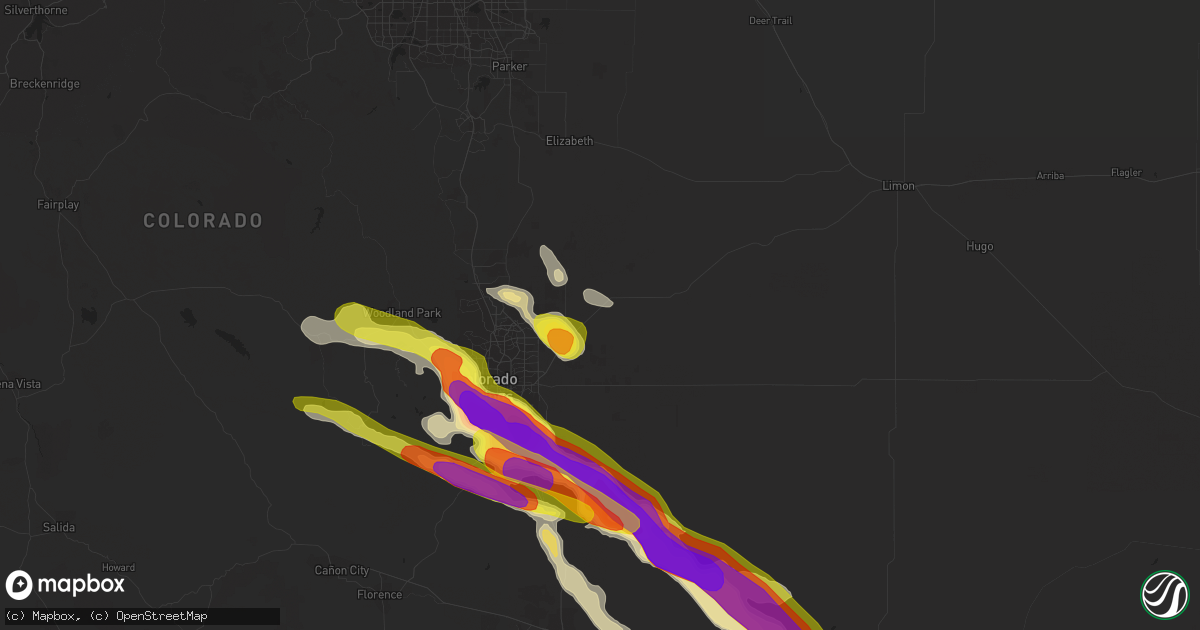 Hail map in Peyton, CO on August 6, 2018