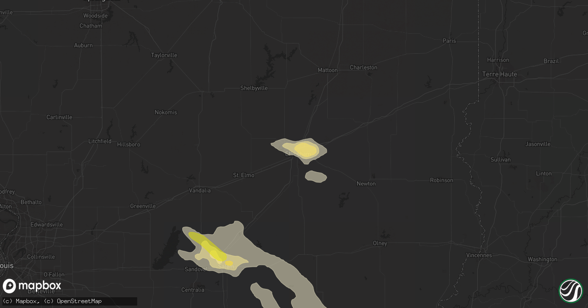 Hail map in Effingham, IL on August 6, 2019