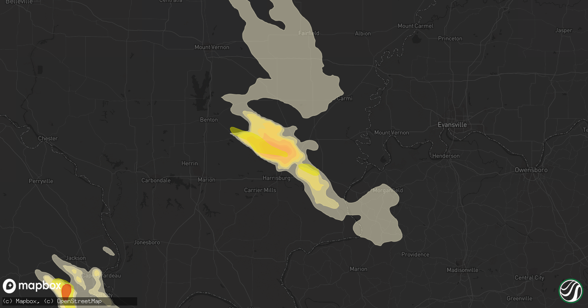 Hail map in Eldorado, IL on August 6, 2019